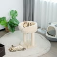 thumbnail image 4 of Infans Cat Tower Cat Activity Tree w/ Plush Perch & Scratching Posts Beige, 4 of 7