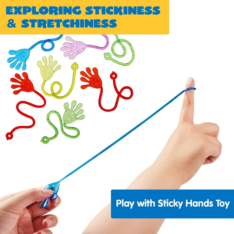 Joyfy 120 Pcs Sticky Hands Party Favors for Kids Assorted Glitter