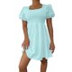 thumbnail image 1 of Vestidos de verano para mujer Vestido largo hasta la rodilla casual de manga corta de color sólido Pompotops ghjkhdj11362, 1 of 7