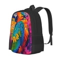 thumbnail image 1 of Disketp Vibrant Parrot Splash Art Mochila Minimalista de Gran Capacidad, Mochila de Viaje para Escuela, Trabajo o Uso Diario, 1 of 6