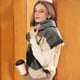 thumbnail image 3 of Bufanda cálida tipo manta para mujer, bufanda para el cuello, bufanda de invierno, chal de tartán con borlas de gran tamaño, pashmina a cuadros acogedora, 3 of 5