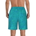 thumbnail image 3 of Bixox Men's Blue Green Glitter printing Casual Classic Fit Short Summer Beach Shorts, 3 of 6