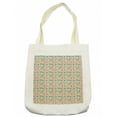 thumbnail image 1 of Alphabet Tote Bag, Aztec Inspired Colorful Motifs and Elements with Capital Letters, Cloth Linen Reusable Bag for Shopping Books Beach and More, 16.5" X 14", Cream, by Ambesonne, 1 of 2