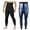 Blue, variant on Men's Sports Tights Sweat Inducing Abdomen Waist Shaping Pants - PU Material, Straight Fit, Fitness/Yoga - Sauna Suit Effect