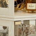 thumbnail image 3 of 70" H Lighted Curio Cabinet, Corner Display Case with Adjustable Glass Shelves, Wooden Display Cabinet with Mirrored Back Pane for Living Room, White, 3 of 9