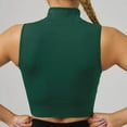 thumbnail image 5 of Lixiuxyad Womens Camisole Tank Tops Ladies' Comfortable And Casual High Neck Zipper Quick Drying Sports Vest(Green S), 5 of 5
