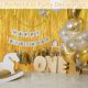 thumbnail image 5 of Paquete de 5 cortinas de oropel dorado, 3,3 pies x 6,6 pies, cortinas con flecos de aluminio, cortinas con purpurina metálica, decoraciones de fondo para fotomatón para bodas, compromisos,, 5 of 7