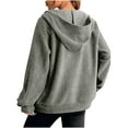 thumbnail image 6 of Womens Fleece Zip Up Hoodies, Long Sleeve Pullover for Women Fall Winter Fashion Warm Sherpa Solid Color Half Zip Hooded Sweatshirts with Pockets, 6 of 6