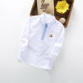 thumbnail image 5 of WUANDIXFA Little Boys Long Sleeve Button Down Dress Shirts Solid Gentleman's School Shirt Blouses for Boys Button Down Shirt,White,2-3 Years, 5 of 5
