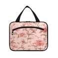 thumbnail image 2 of Travel Hanging Toiletry Bag with 4 Zipped Compartments Waterproof Makeup Accessories Spacious Cosmetic Bag Pink Flowers Large, 2 of 9