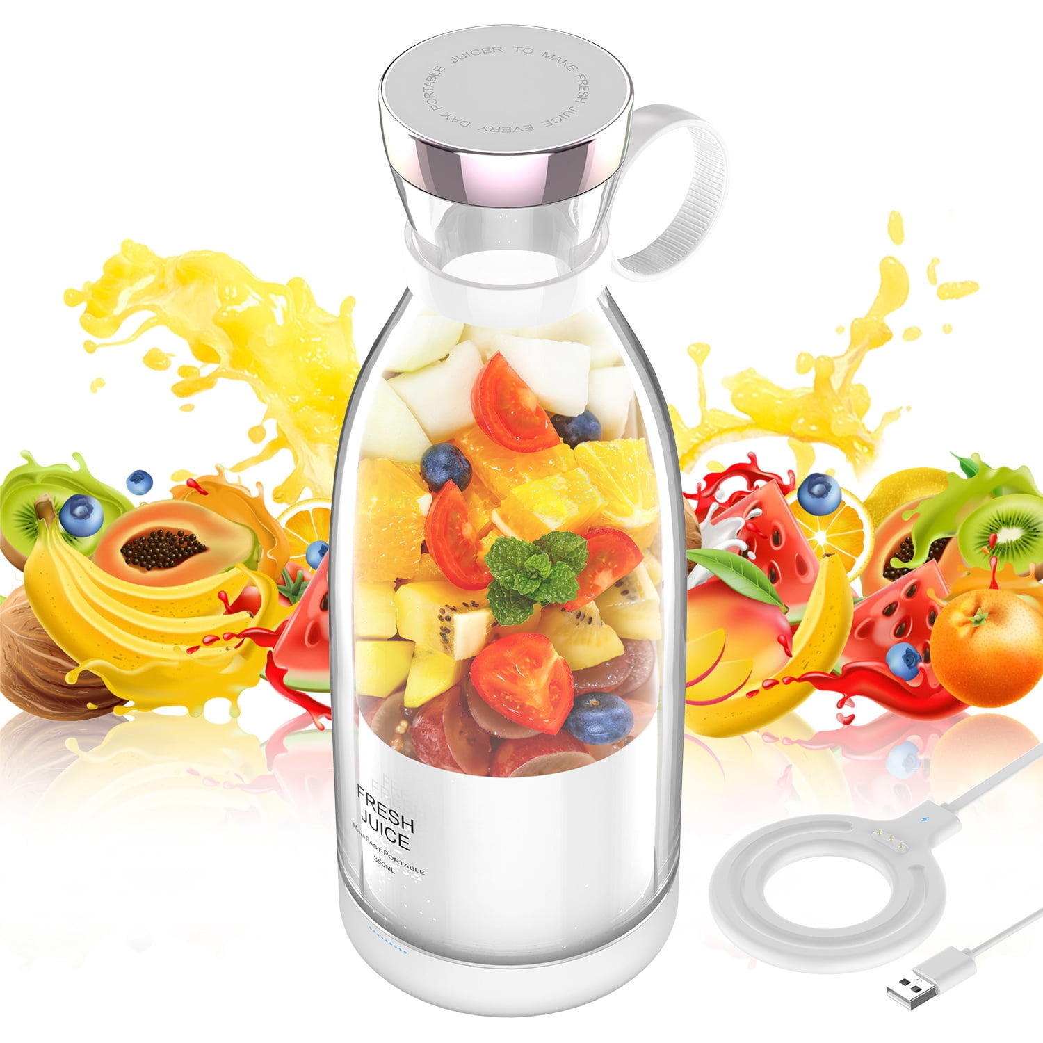 Uezeth Blender, Electric Blender Bottle Juicer Cup, Personal Blender for Shakes and Smoothies,350ml - Walmart.com