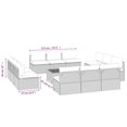 thumbnail image 4 of vidaXL 9 Piece Garden Lounge Set with Cushions Grey Poly Rattan, 4 of 5