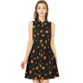 thumbnail image 1 of Vestido Camisero Sin Mangas Con Cintura Con Lazo Y Lunares Para Mujer Negro XL Unique Bargains Vestido, 1 of 6