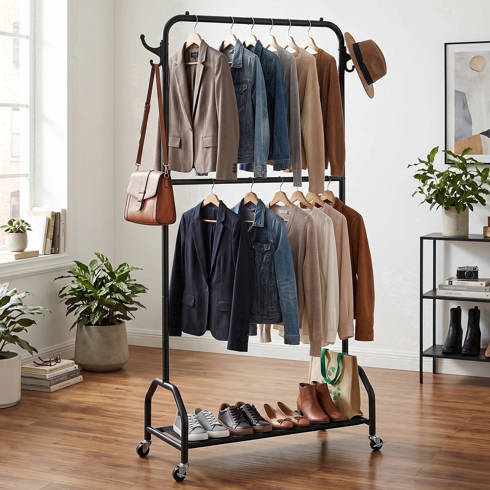 Better Homes & Gardens Double Hanging Garment Rack, Metal