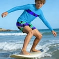 thumbnail image 7 of ITSAME Boys Rash Guard Swimwear Long Sleeve Tops and Swim Trunks Quick-Dry Surfing Swimsuit 2-Piece Blue Size 3-4, 7 of 7