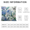 thumbnail image 5 of Creowell Spring Blue Hydrangea Flowers Throw Pillow Covers Butterfly Eucalyptus Leaves Decorative Outdoor Pillowcase Blue Floral Blossom Farmhouse Cushion Case for Sofa Couch Bed Decor 18x18in, 5 of 5