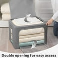 thumbnail image 4 of Paquete De 2 Contenedores De Almacenamiento Con Ventana Transparente, Grandes Cajas De Almacenamiento De Tela Plegables Para Ropa, Juego Organizador Apilable Con Asas De Transporte, 66 L, 19,7 X 15,7, 4 of 5