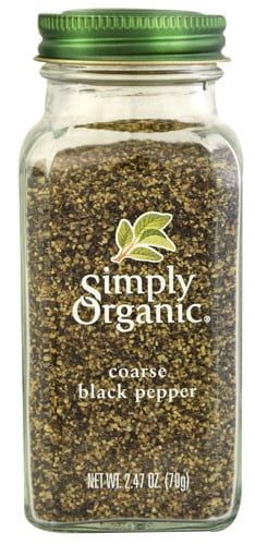 Simply Organic Coarse Ground Black Pepper Certified Organic, 2.47 Oz