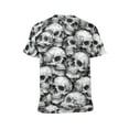 thumbnail image 3 of LAOLIUSN Men’s 3D All-Over Print Skull Graphic T-Shirt, Short Sleeve Crewneck, Stretch Polyester-Spandex Tee, S-4XL, 3 of 8
