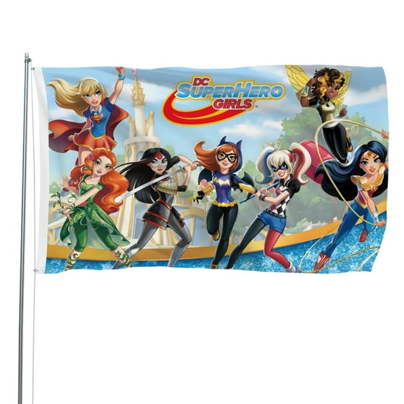 Super Hero Girls-themed Printed Flag Perfect gift for fans, friends, and family members, and suitable for indoor and outdoor activities, party decorations.16"x24" (40cm×60cm)