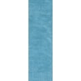 thumbnail image 2 of 8' Highlighter Blue Indoor Shag Runner Rug, 2 of 2