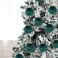 thumbnail image 4 of Loespoir 12 Pack Velvet Christmas Ball Ornaments, Large Flocked Tree Hanging Ornaments, Shatterproof Flocked Balls, for Christmas Tree, Party Themes, and Festive Fun(Green), 4 of 7