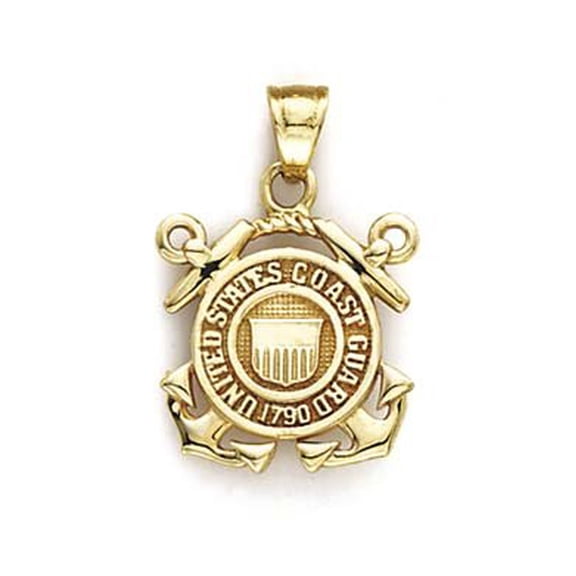 14k Yellow Gold US Coast Guard Emblem Pendant - 3.0 Grams