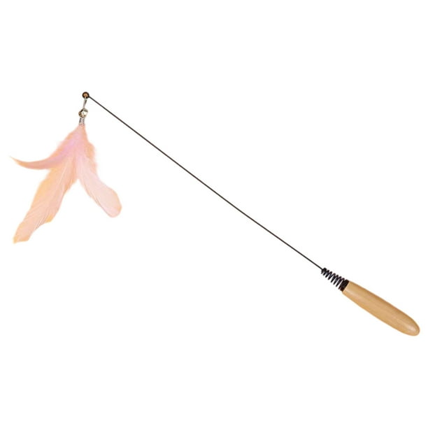 Mom's Best Pluma interactiva, juguete para gatos con cascabeles, ideal para gatos de interior para perseguir y hacer ejercicio.