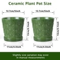 thumbnail image 4 of BUYMAX 5 inch Green Ceramic Flower Pots with Scallop Shell Pattern, Set of 4 - Decorative Planters with Drainage Holes & Trays - Perfect for Spring Herbs, Succulents, Windowsill & Balcony, 4 of 9