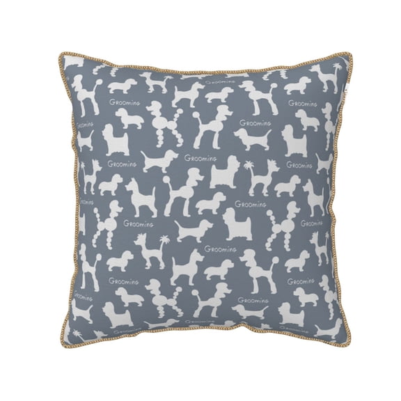 Xecao Poodle Dog Print Soft Velvet Decorative Throw Pillow Covers, Square Cushion Cases for Bed, Sofa, Living Room, Car, and Indoor Outdoor Use-16"x16"