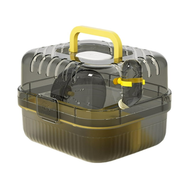 Milaget Hamster Cage with Water Bottle Breathable Carry Case for s Gerbils Rats yellow