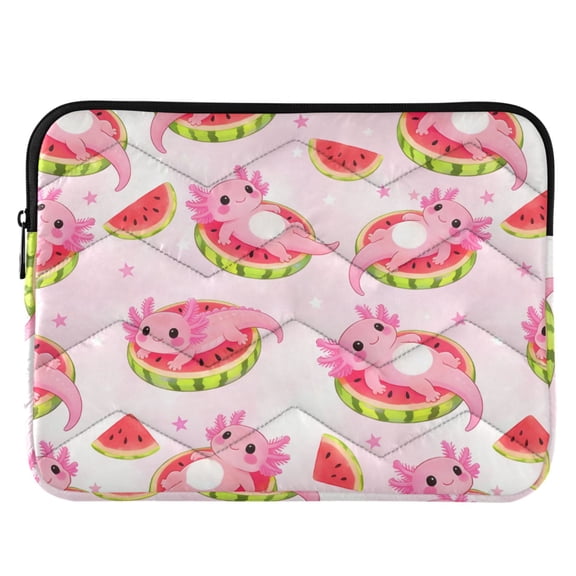 ALAZA Axolotl on Watermelon Pattern Laptop Sleeve Case for 13-14 Inch Computer Cover Bag Medium