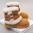 thumbnail image 2 of Miluxas Boys Girls Winter Boots Toddler Kid Fashion Fleece Lined Soft Bottom Warm Snow Boots for Everyday Wear Khaki 2 M(34), 2 of 8
