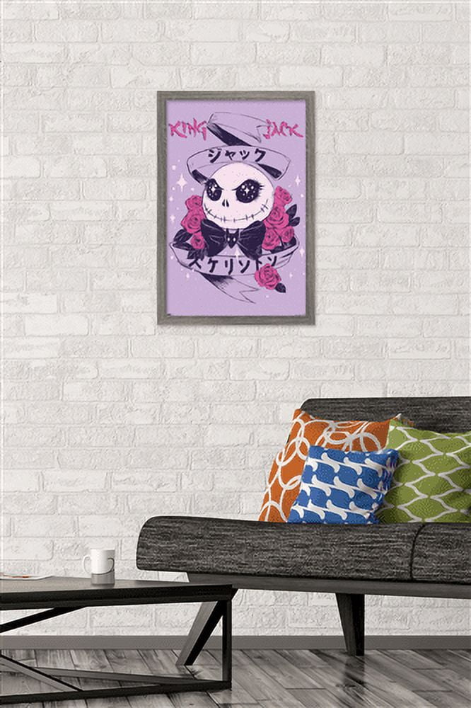 Disney Tim Burton's The Nightmare Before Christmas - Japanese Jack Wall Poster, 14.725" x 22.375", Framed