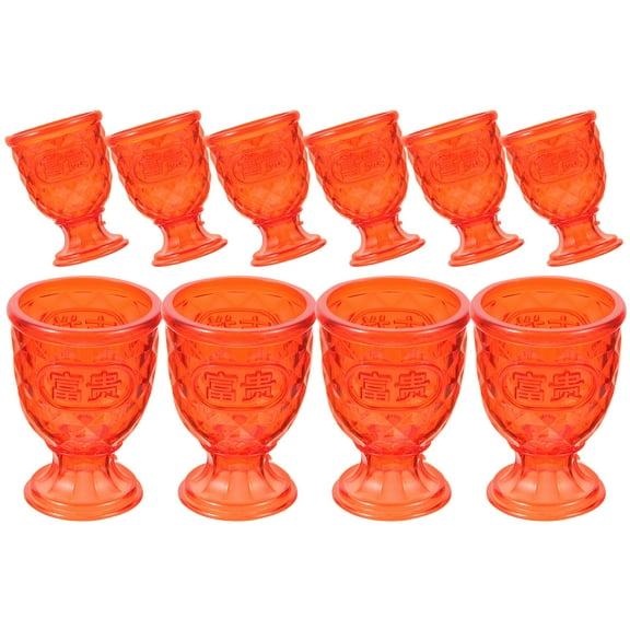 GOOHOCHY Red Chinese Wedding Wine Cups Made of Premium Plastic Perfect for Home Banquet 10pcs