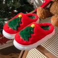 thumbnail image 4 of Pantuflas Térmicas Ndcxsfigh Navidad Felpa Hombre Mujer Rojo 38-39, 4 of 9