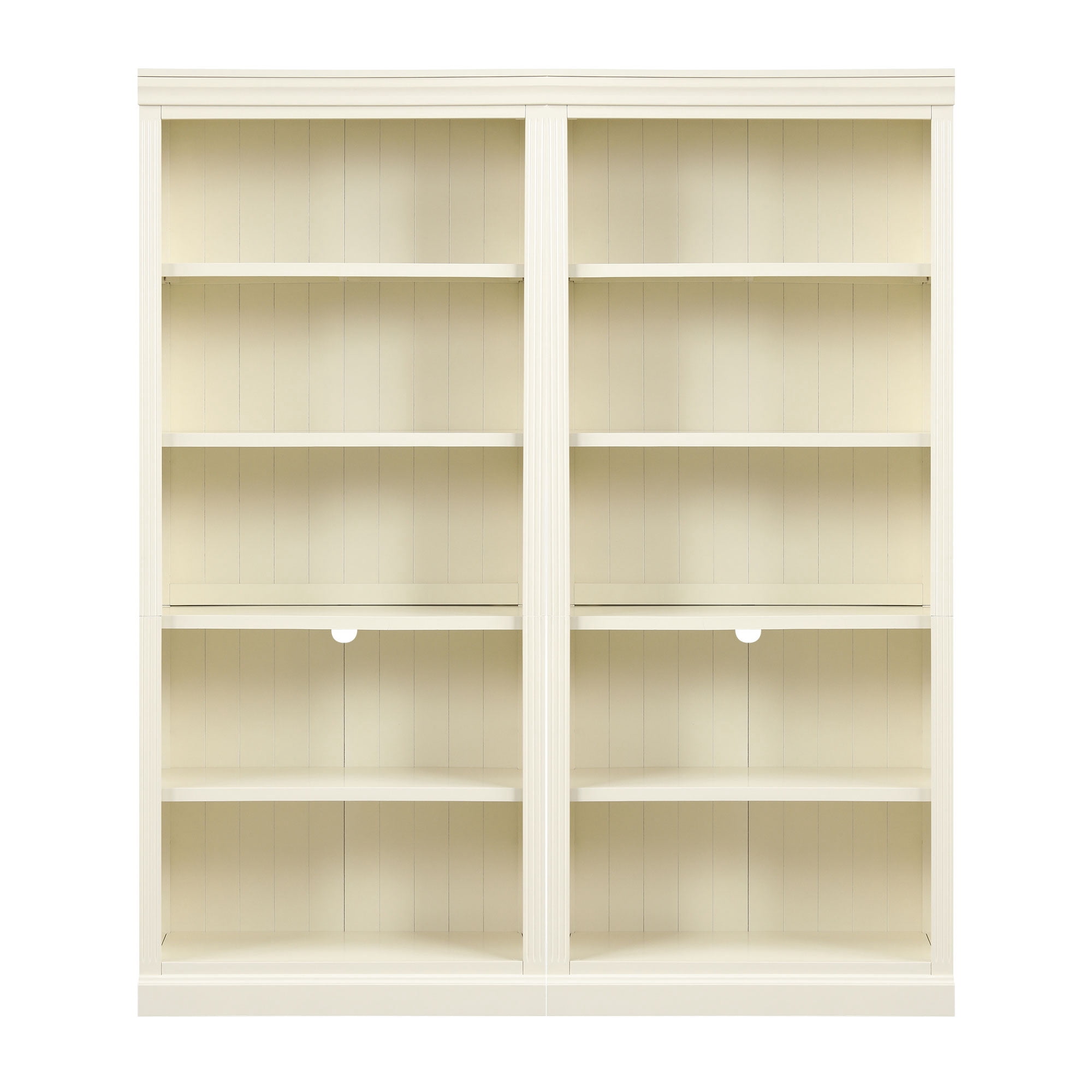 Euroco 83" Tall Wood Bookcase Suite with light strip, 5-Tier Decor Bookcase Suite with Adjustable Shelves, MDF Board