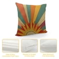 thumbnail image 4 of PRATYUS Boho Pillow Covers Colorful Rainbow Stripes Sun Sunshine Throw Pillow Covers Bohemian Style Outdoor Decorative Sun Pillowcase Decor Square Cushion Covers for Couch Sofa 18x18in, 4 of 5