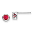 thumbnail image 1 of 14K White Gold Earring Birthstone (07) July Women'S Ruby Round Red 4 mm, 1 of 3