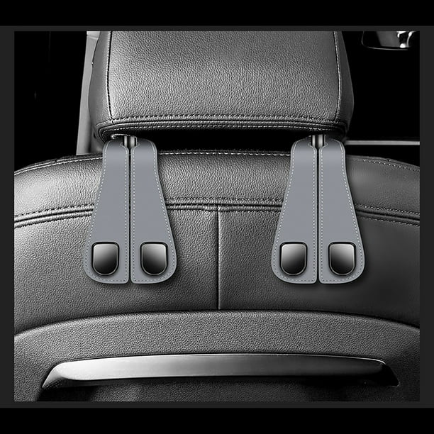 Doble ganchos para respaldo del asiento de coche | Percha para organizador de coches de alta resistencia para bolsos, comestibles, bolsas | Gancho universal para el reposacabezas de asiento, pack de