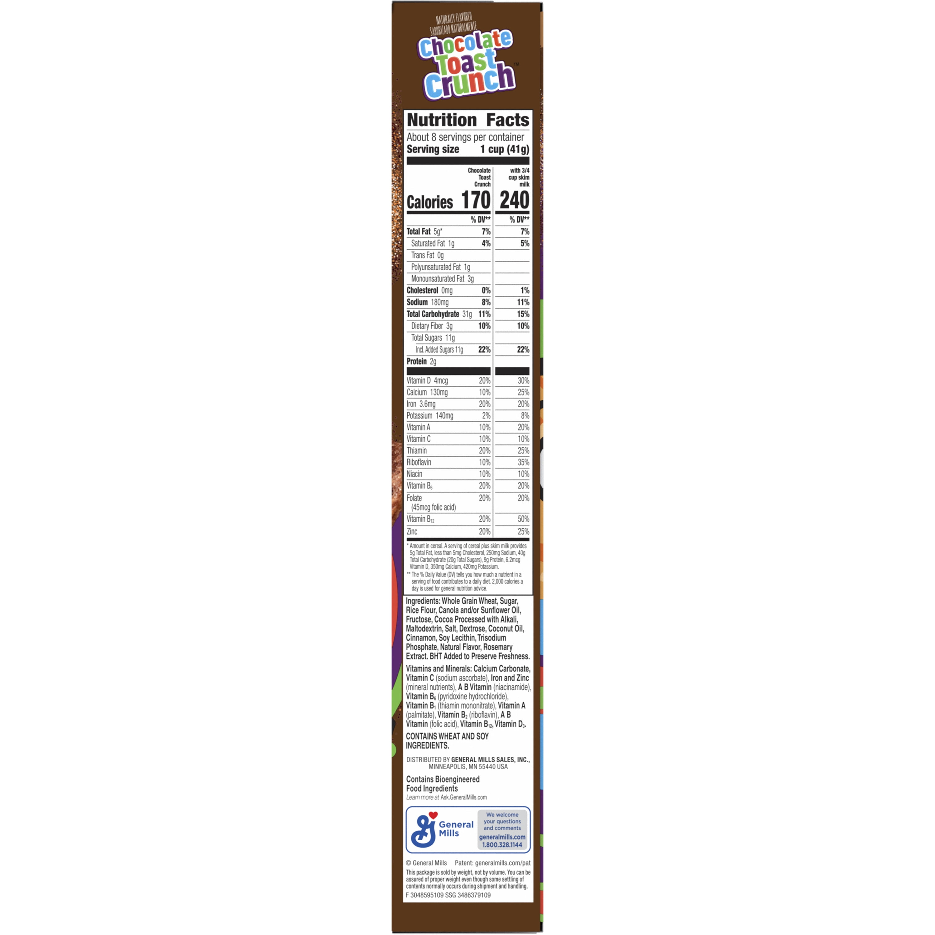 Chocolate Toast Crunch Breakfast Cereal, 12.4 OZ Cereal Box