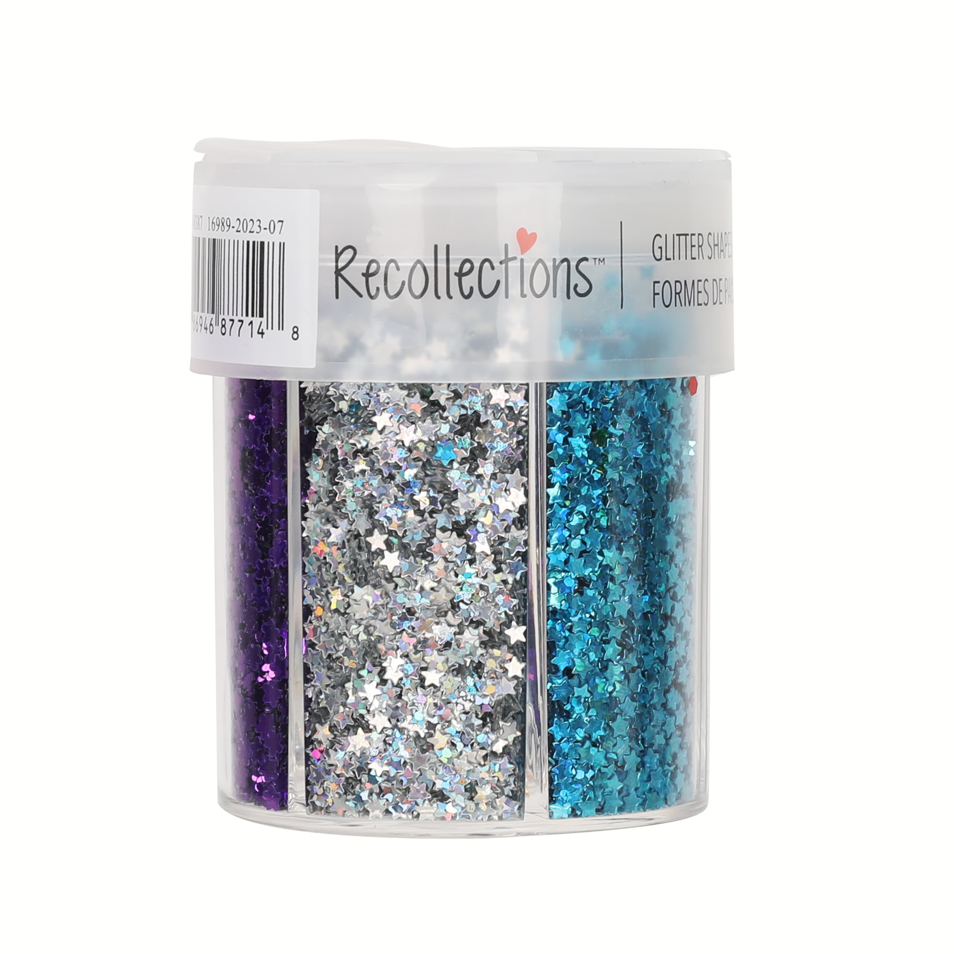 Recollections Signature Iridescent Shapes Glitter Caddy, 12 Pack