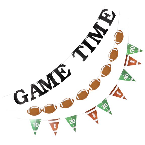 WORGEOUS  3 Sets Football Birthday Cake Topper Rugby Party Decorations