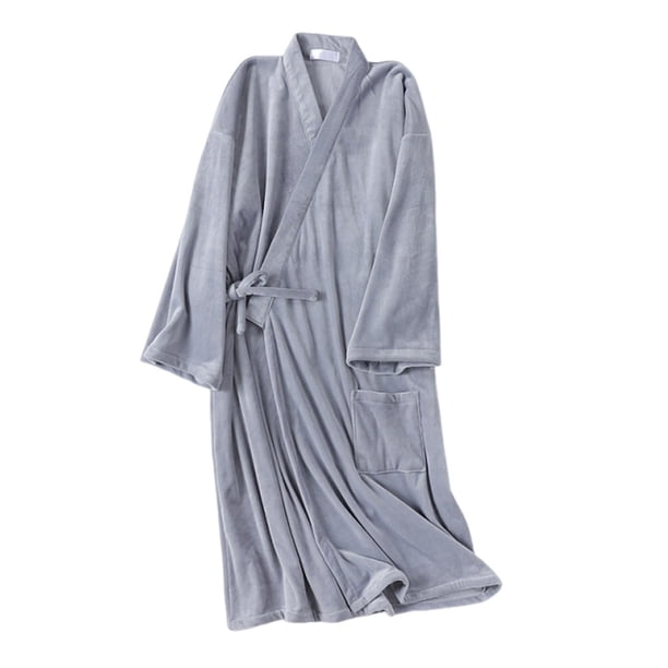 Batas para hombre, moda, color sólido y pantalones de dormir de terciopelo, pijamas sueltos gruesos y cálidos, pijamas de poliéster para hombre.