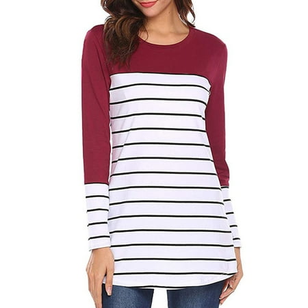

Uerlsty Pregnant Womens Striped Long Sleeve Tops Maternity Nursing T Shirt Casual Blouse