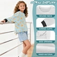 thumbnail image 6 of Xoenoiee Butterfly Print Girls Side Split Sweatshirt Fall Crewneck Long Sleeve Oversized Shirts Casual Pullover Tops, 11-12 Years, 6 of 7
