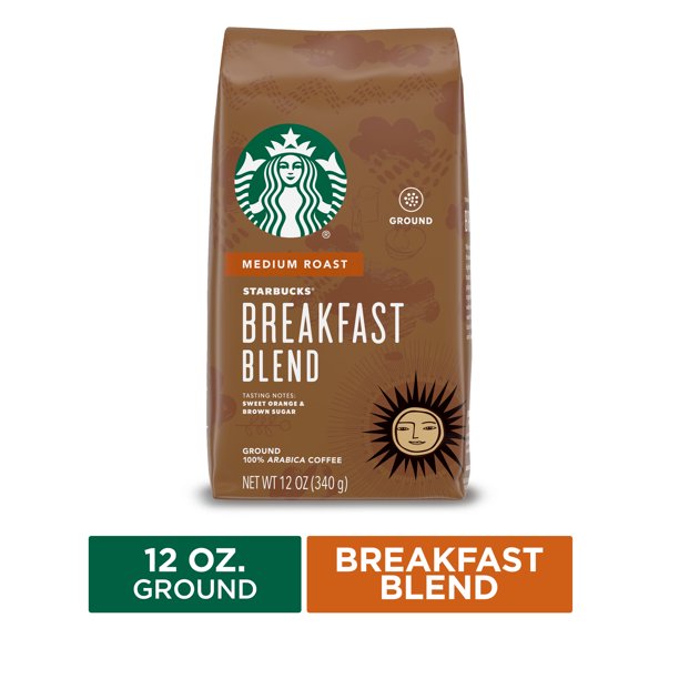 Starbucks Medium Roast Ground Coffee — Breakfast Blend — 100 Arabica