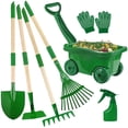 thumbnail image 1 of Juego de herramientas de jardinería Duckura Kids con carretilla, 7 piezas, de 3 a 8 años, 1 of 7