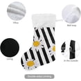 thumbnail image 3 of Coolnut 17.7 Inch Christmas Stockings, 2 PCS Beautiful Striped Daisy Presonalized Large Stocking Sock for Family Holiday Xmas Party Decorations, 3 of 7