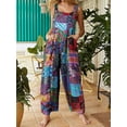 thumbnail image 2 of Liacowi Women's Dungarees Vintage Floral Loose Casual Baggy Sleeveless Overall Jumpsuit Playsuit Trousers Pants Romper, 2 of 9